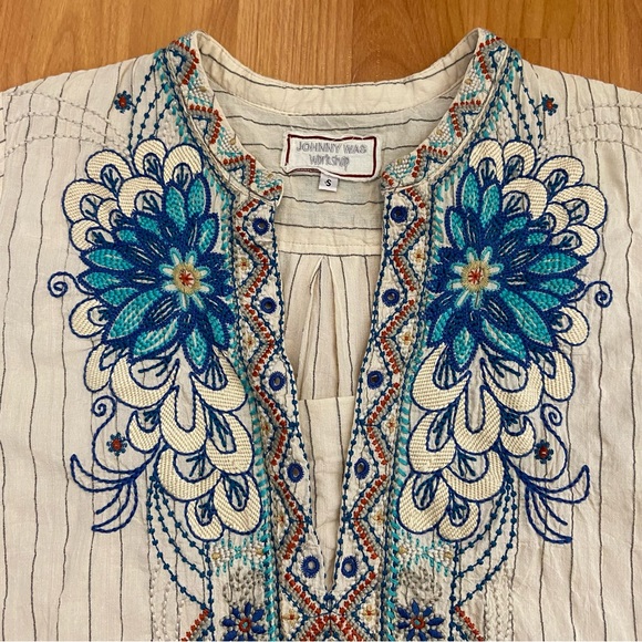 Johnny Was Workshop Women’s Floral Embroidered Tunic Dress Size Small - Picture 4 of 11